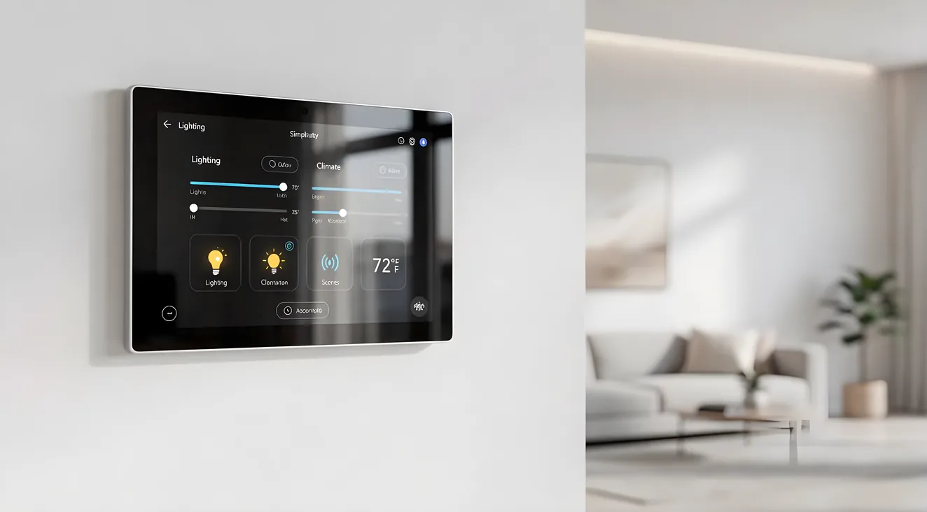 Smart home automation control panel on wall